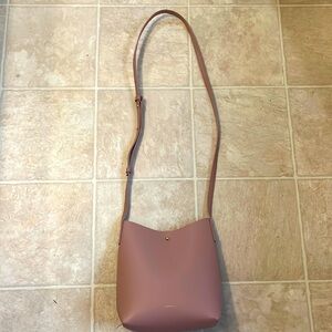 Pink leather crossbody purse, NEVER USED
